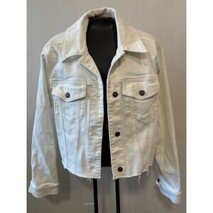 Hollister Jean Jacket White Denim Womens Size M Coastal